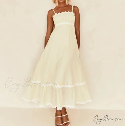 New Fashion Sexy Strapless Strap Women Long Boho Dress Ivory / S
