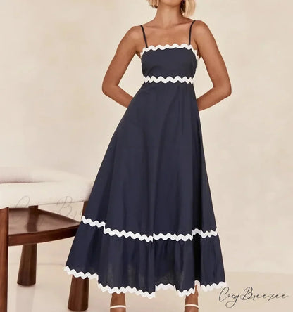 New Fashion Sexy Strapless Strap Women Long Boho Dress royal blue / S