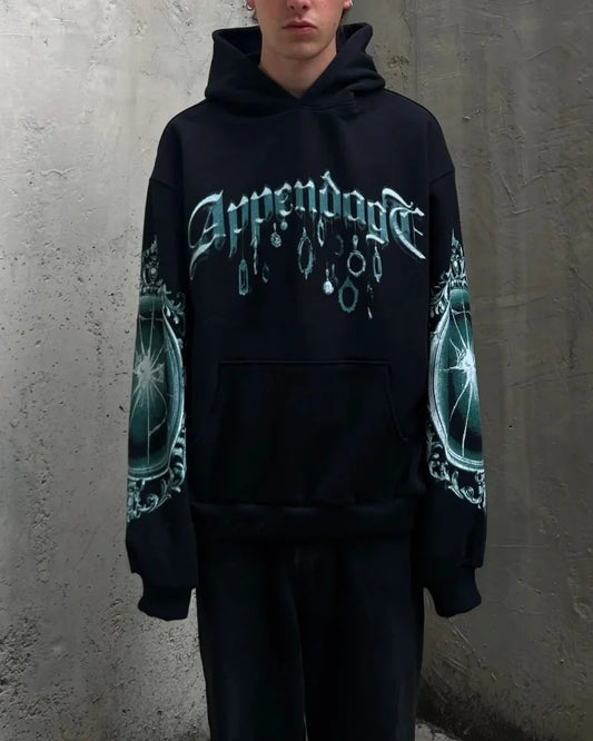 New Printing Loose Hoodie black / M hoodies-241228