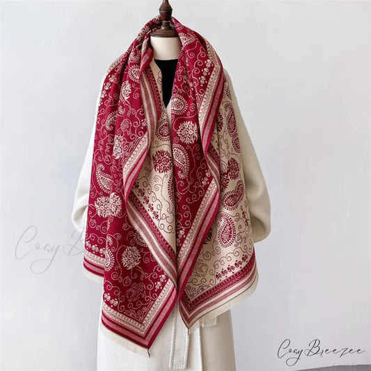 New Warm Cashmere Large Pashmina Scarf red1 scarf-241228