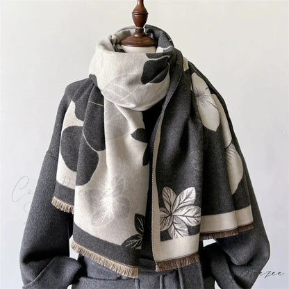 New Winter Cashmere Shawl Wrap Scarf black1 scarf-241228