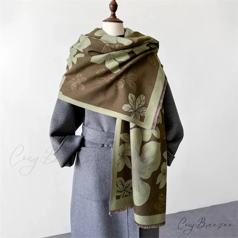New Winter Cashmere Shawl Wrap Scarf brown1 scarf-241228