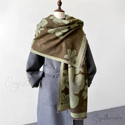 New Winter Cashmere Shawl Wrap Scarf brown1 scarf-241228