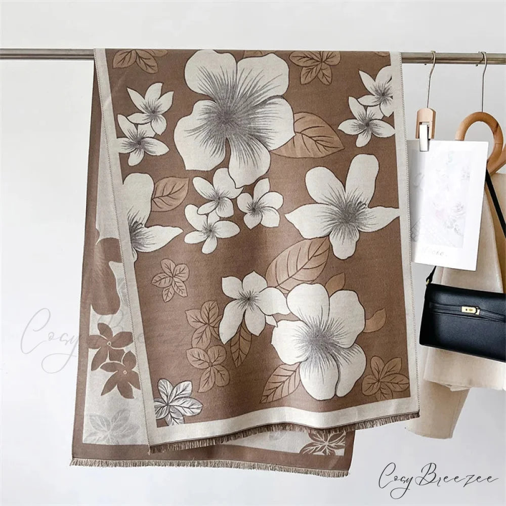 New Winter Cashmere Shawl Wrap Scarf coffee scarf-241228