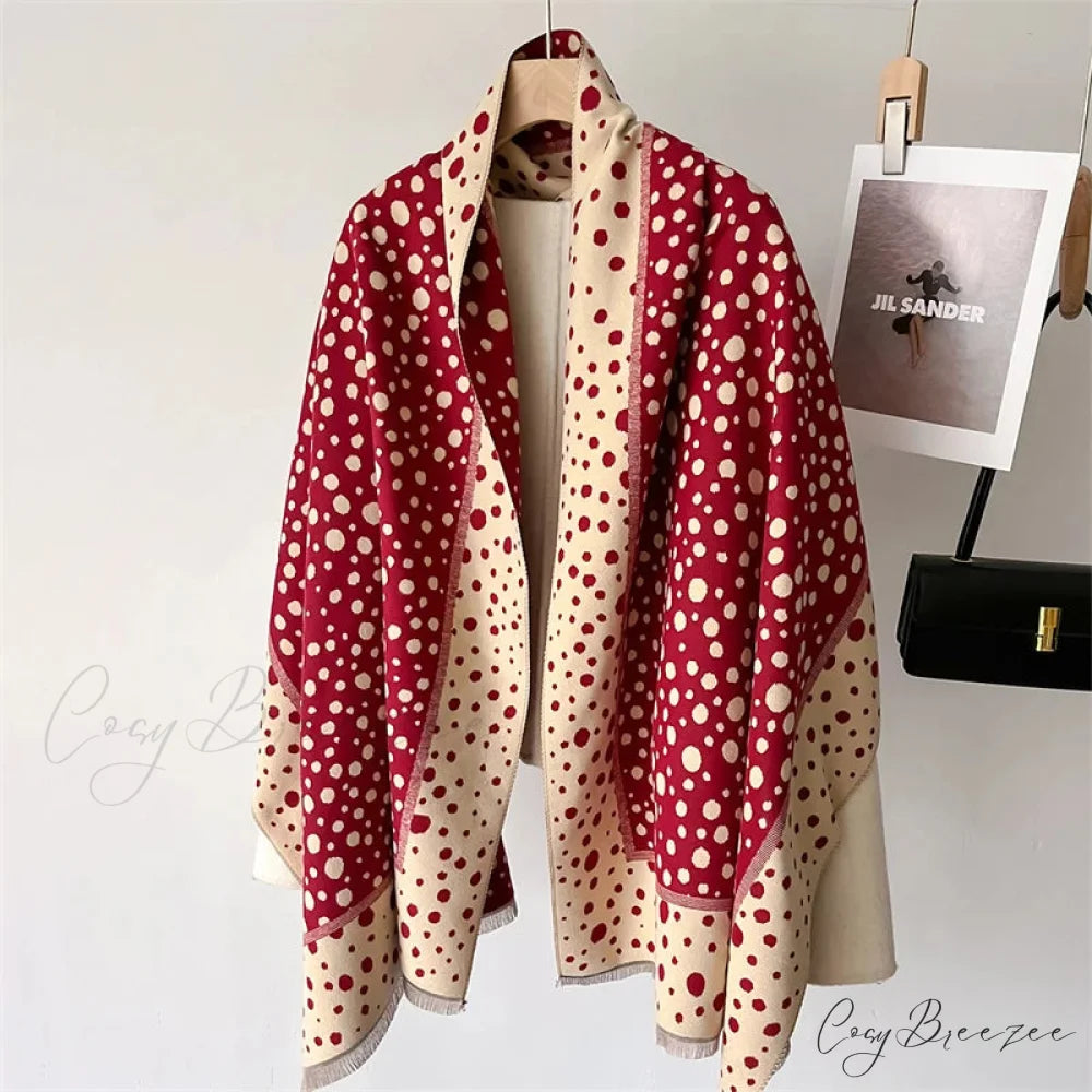 New Winter Cashmere Shawl Wrap Scarf red1 scarf-241228