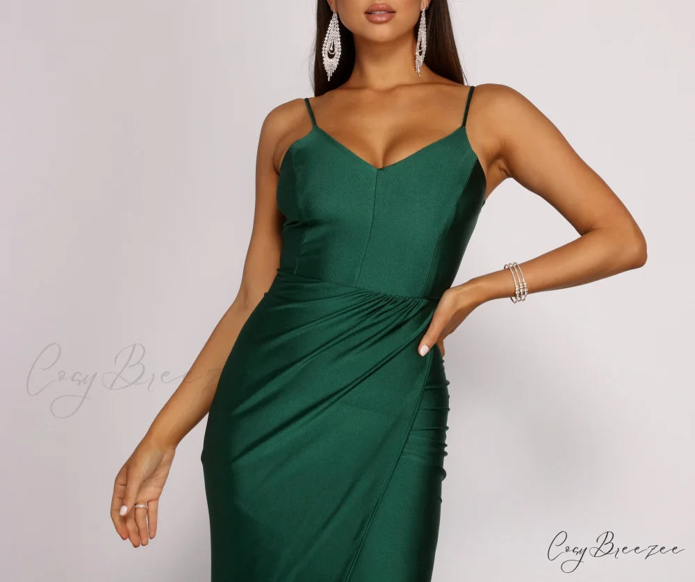 Nicki Formal Stylish Wrap Sleeveless Dress