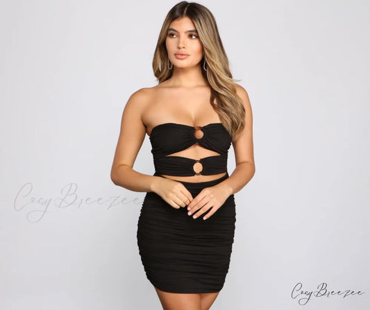 Nights Like This Charming Cutout Mini Dress BLACK / XS