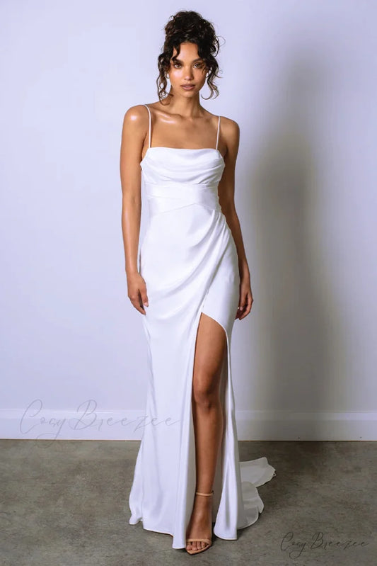 Now and Always Trendy Satin Wedding Dress White / 2
