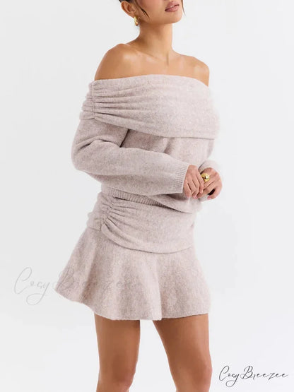 Off Shoulder Cashmere Sweater swraters-241228