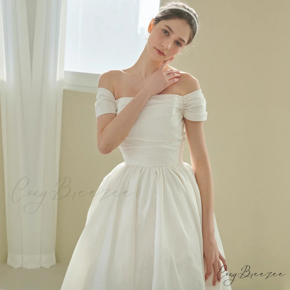 Off-Shoulder Classic Wedding Dress weddingdress-250223