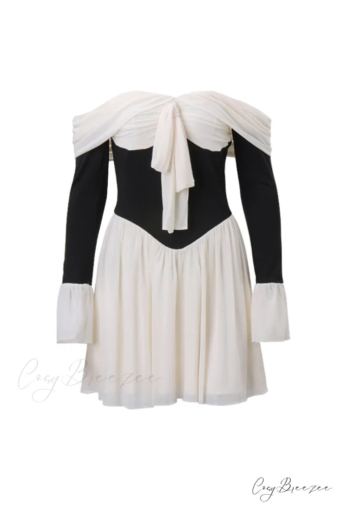 Off Shoulder Corset Dress with Bow