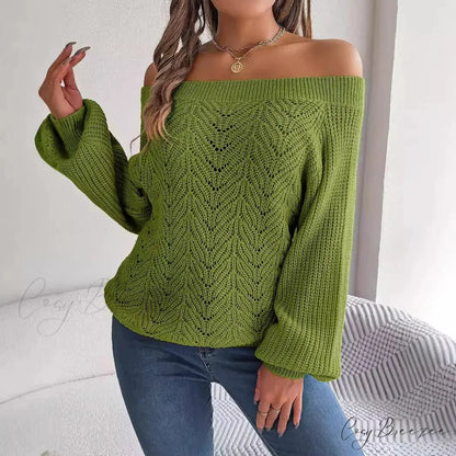 Off-Shoulder Elegant Spring Sweater swraters-241228