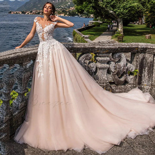 Off-Shoulder Minimalist Wedding Dress champagne1 / S weddingdress-250223