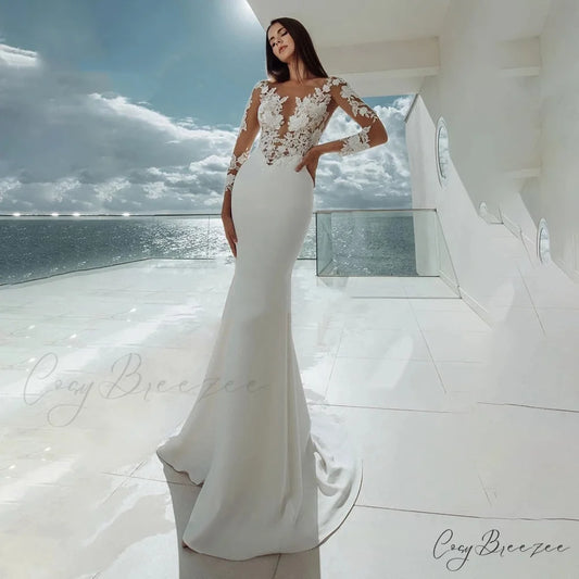 Off-Shoulder Princess Tail Wedding Dress lvory white / 2 weddingdress-250223