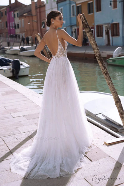 Oia Romance Tulle Trendy A-Line Wedding Dress