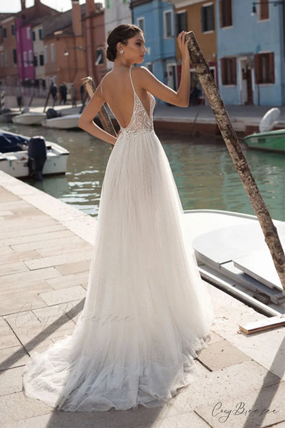 Oia Romance Tulle Trendy A-Line Wedding Dress
