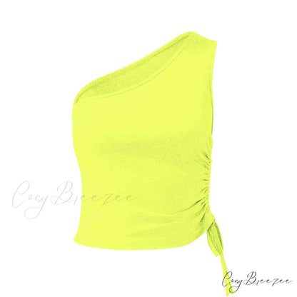 One Shoulder Cami Tie with Detail