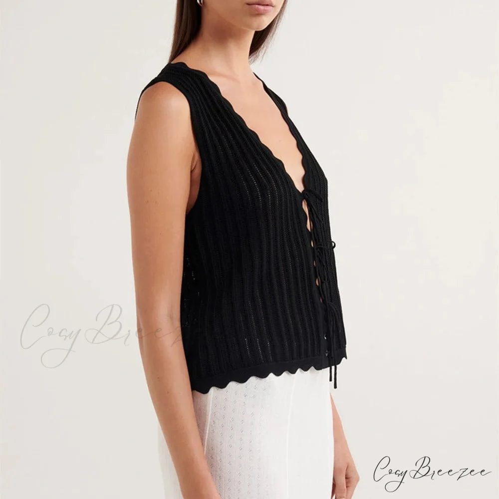 Open-Front Crochet Crop Top croptop-250223
