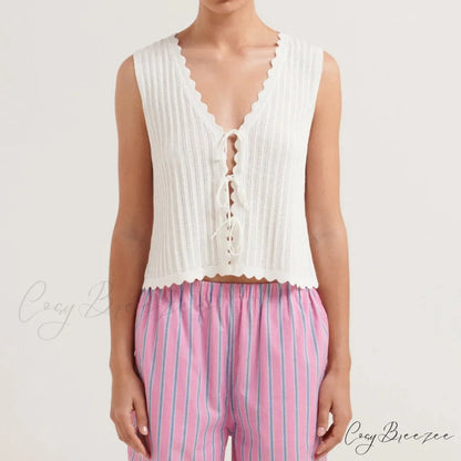 Open-Front Crochet Crop Top croptop-250223