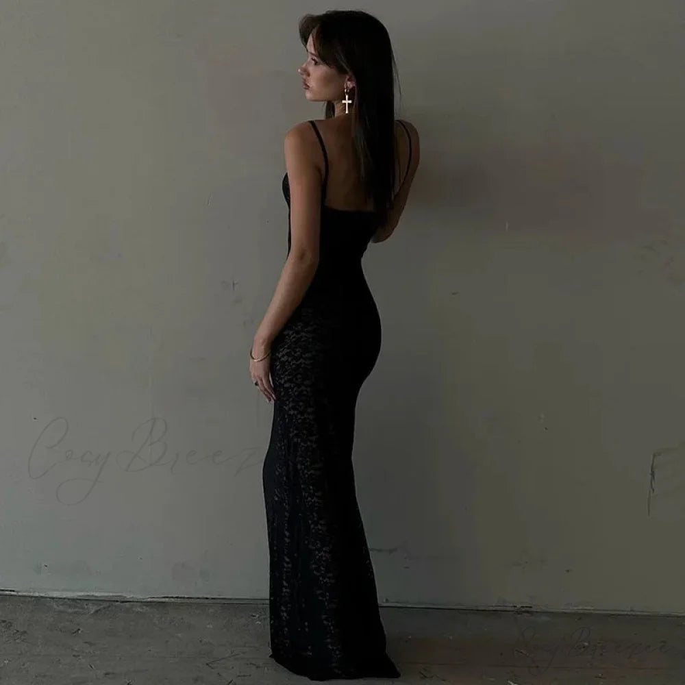 Out Lace Sheer Maxi Dress