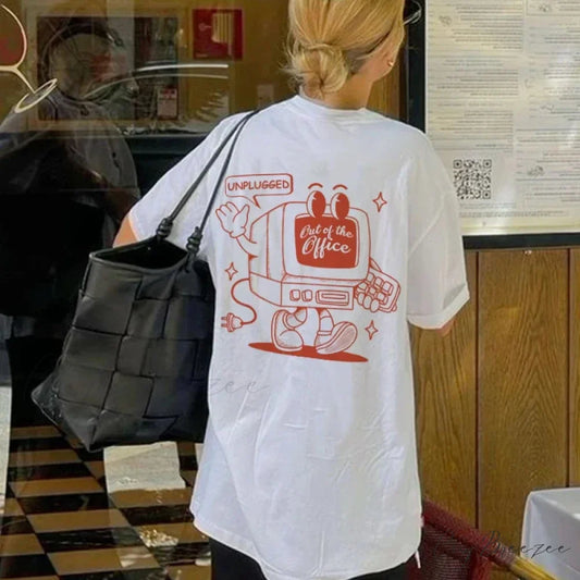 Out of Office Throwback Cartoon Tee WHITE / S t-shirt-250223