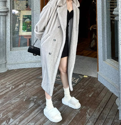 Oversized Faux Mink Fluffy Winter Coat overcoats-241228