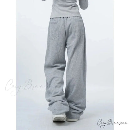 Oversized Gray Y2K Women Sweatpants Pants pants-241228