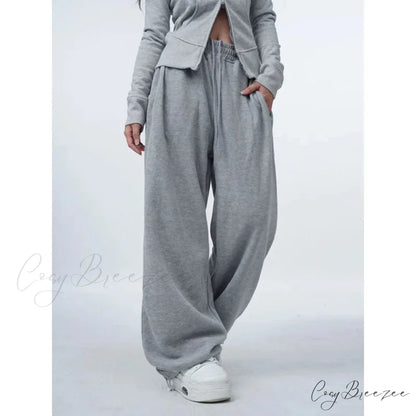 Oversized Gray Y2K Women Sweatpants Pants Grey / S pants-241228