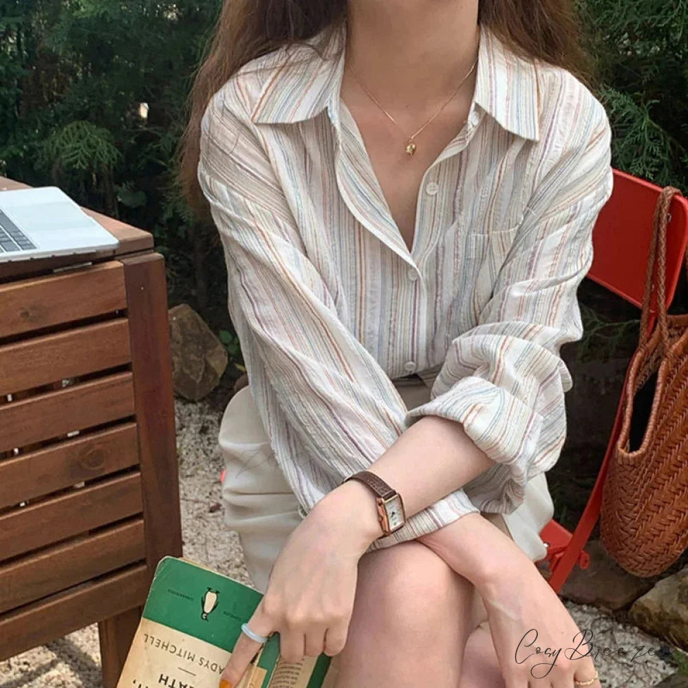 Oversized Plaid Extended Sleeve Shirt blouse-250223