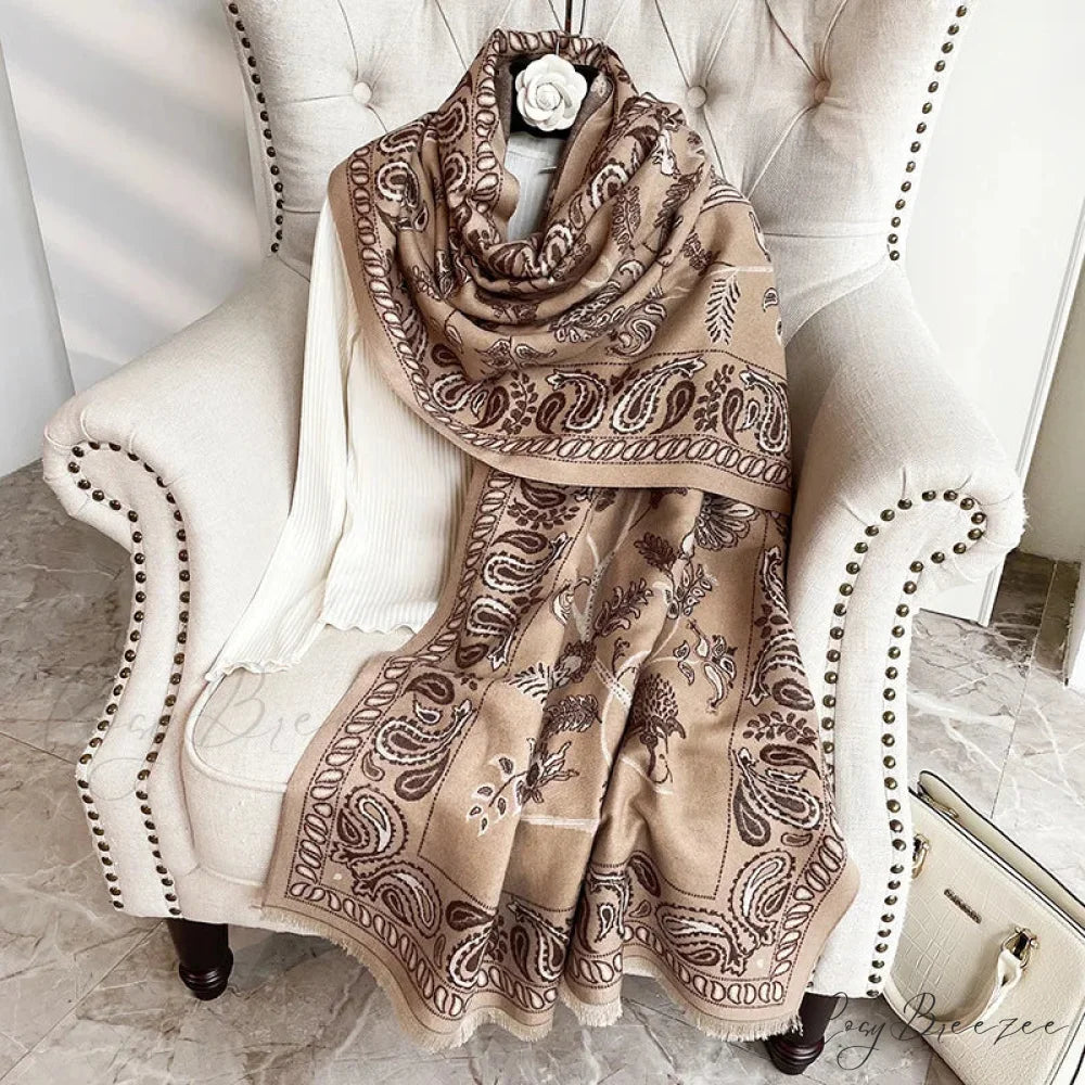 Paisley Jacquard Pashmina Scarf Color2 / 70x180CM scarf-241228