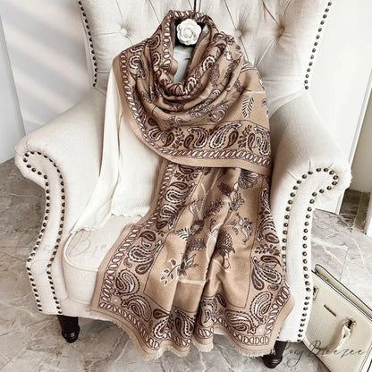 Paisley Jacquard Pashmina Scarf Color2 / 70x180CM scarf-241228