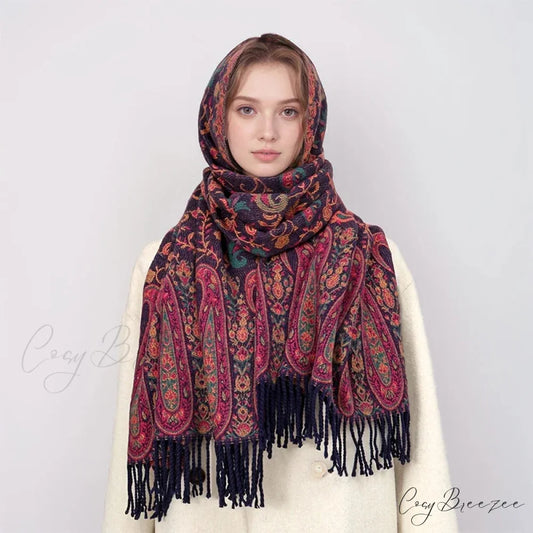 Paisley Print Cashmere Winter Scarf scarf-241228