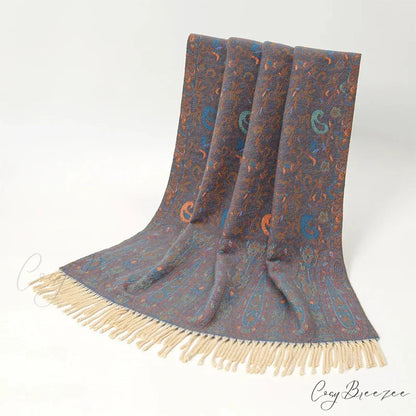 Paisley Print Cashmere Winter Scarf Color10 scarf-241228