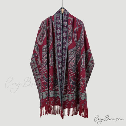 Paisley Print Cashmere Winter Scarf Color4 scarf-241228