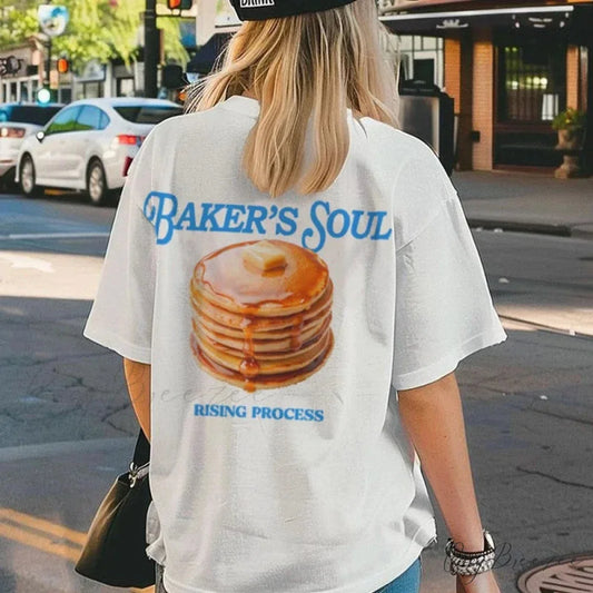 Pancake Printed Classic Foodie Tee WHITE / S t-shirt-250223