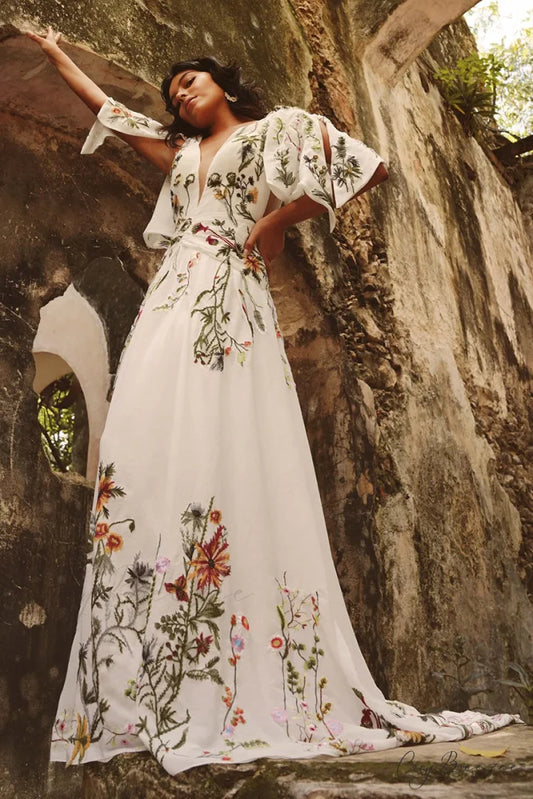 Paradise Love Graceful Embroidered Wedding Dress Ivory / 2