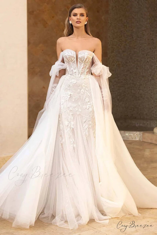 Passionate Love Graceful A-line Wedding Dress Ivory / 2