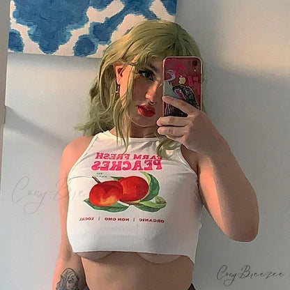 Peaches Graphic Stylish Tank Top