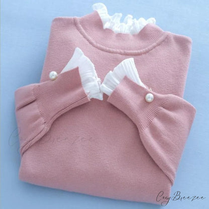 Pearl Embellished Holly Sweater XXS / Pink