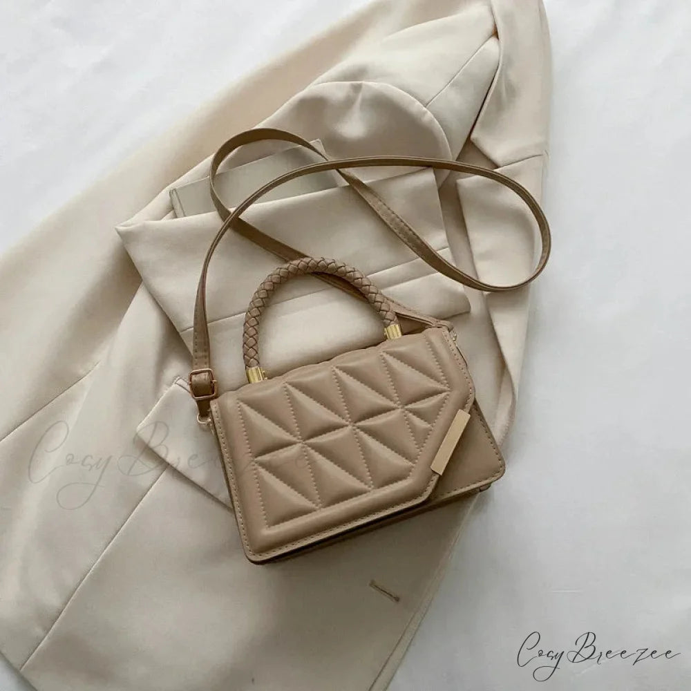 Pearl Handle Dinner Clutch Handbag Khaki handbag-250126