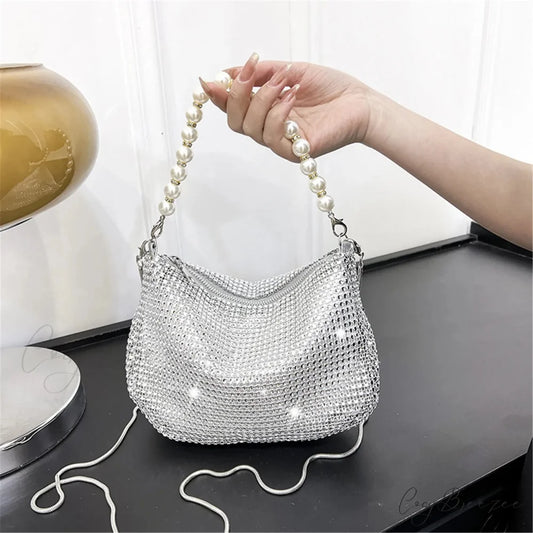 Pearl Rhinestone Delicate Shoulder Party Handbag handbag-250126