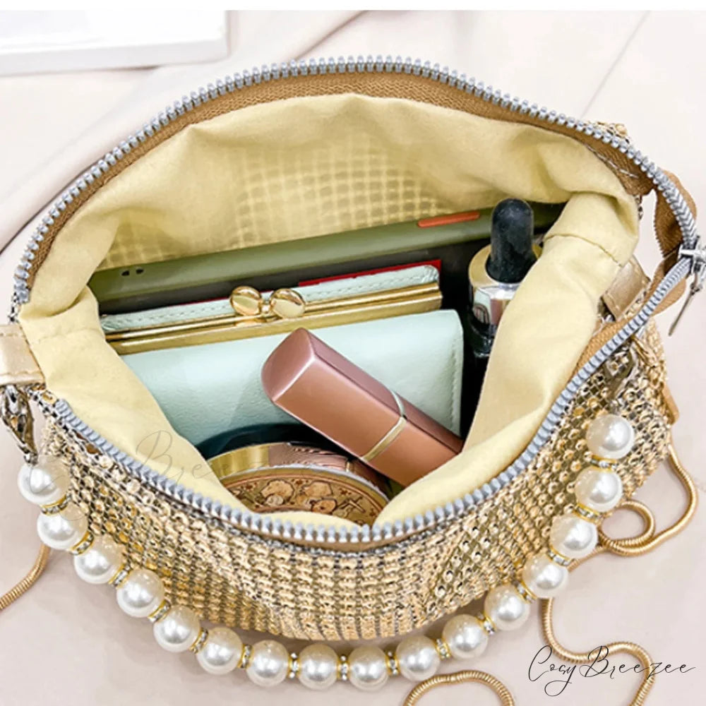 Pearl Rhinestone Delicate Shoulder Party Handbag handbag-250126