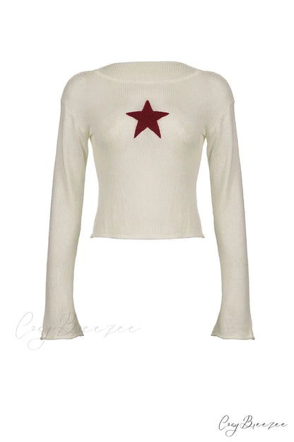 Pentagram Jacquard Crimping Jumper