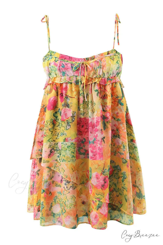 Perfect Vacay Floral Trendy Print Mini Dress