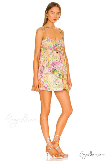 Perfect Vacay Floral Trendy Print Mini Dress