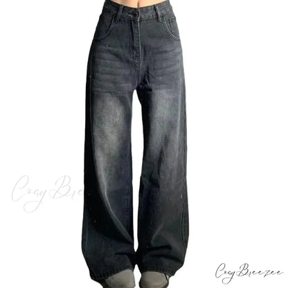 Petite High-Waisted Draped Straight-Leg Women’s Loose-Fit Slimming Pants Vintage Versatile Style For All Seasons Jeans