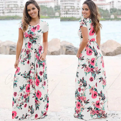 Pink Boho Floral Maxi Dress White2 / S oldfloraldress-250126