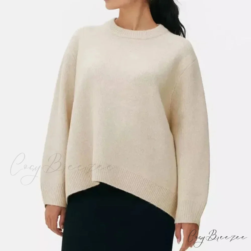 Pink Streetwear O-neck Sweater Apricot / S swraters-241228