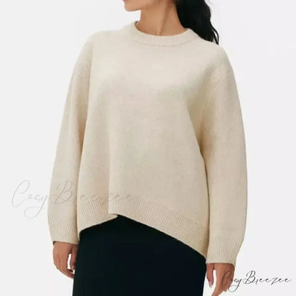 Pink Streetwear O-neck Sweater Apricot / S swraters-241228