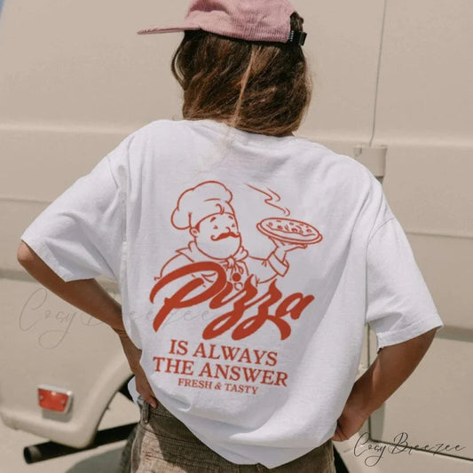Pizza Playful Throwback Tee WHITE / S t-shirt-250223